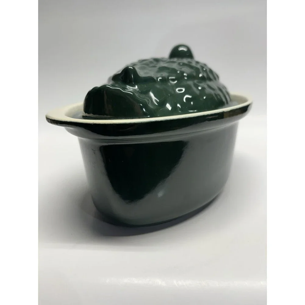 Chasseur French Duck Enameled Cast Iron Terrine Tureen Hunter Green 1.25 Qt